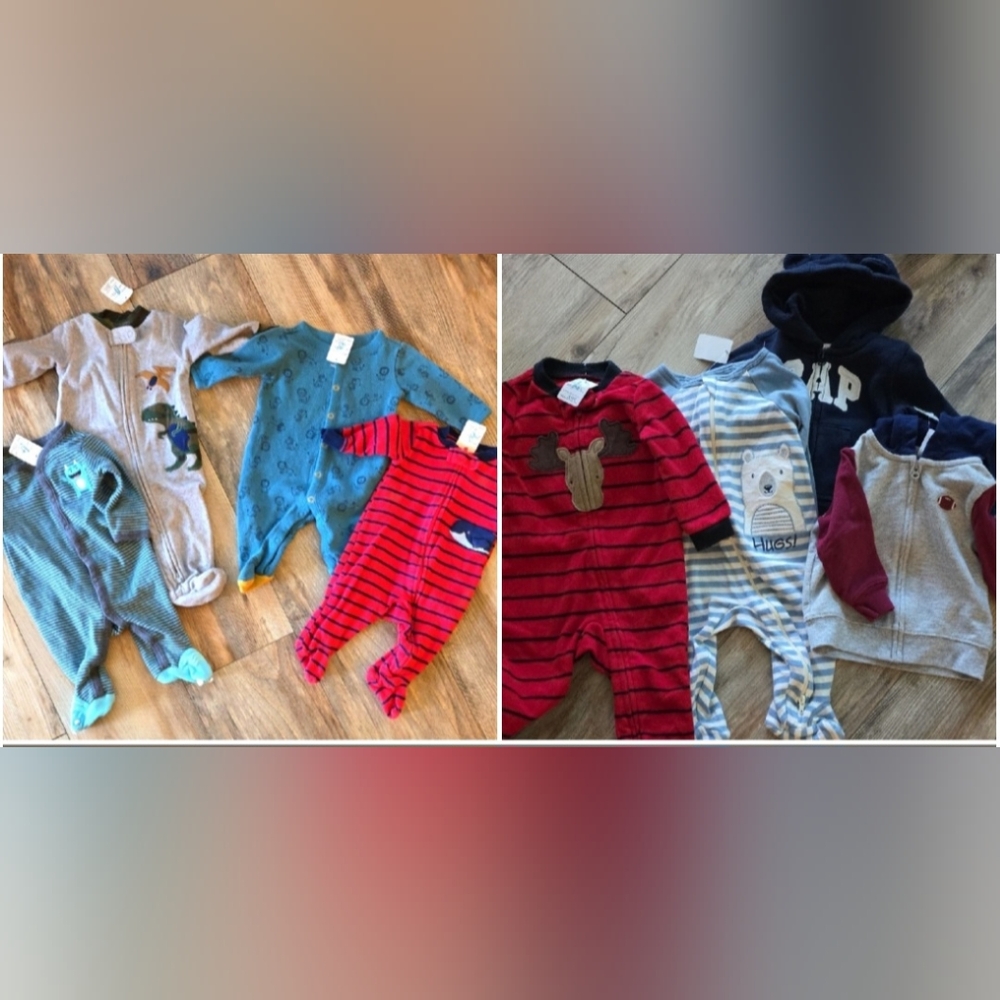Carter's Cozy Footies Set - Blue, Red, and Gray